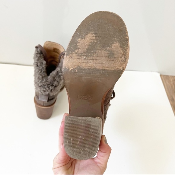 UGG Jaxon Suede Shearling Heeled Boots - Picture 11 of 14